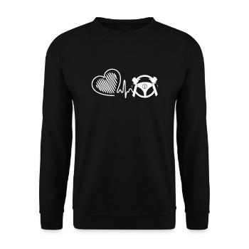 Driver Driver Heartbeat - Unisex Sweatshirt - black - Front - Alina (178cm) & Michal (187cm)