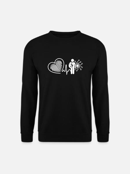 Electrical Engineer Electrical Engineer Heartbeat - Unisex Sweatshirt - black