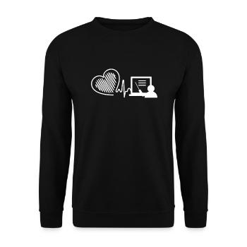 English Teacher English Teacher Heartbeat - Unisex Sweatshirt - black - Front - Alina (178cm) & Michal (187cm)
