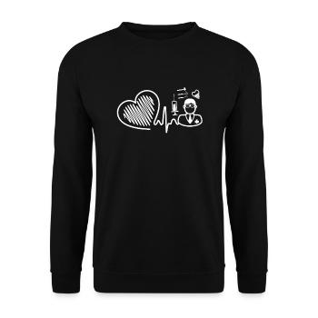 Dentist Dentist Heartbeat - Unisex Sweatshirt - black - Front - Alina (178cm) & Michal (187cm)