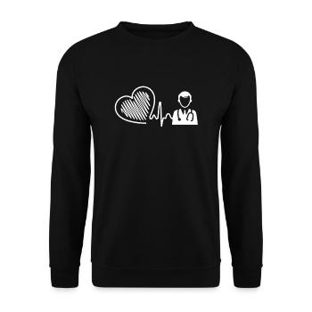 Doctor Doctor Heartbeat - Unisex Sweatshirt - black - Front - Alina (178cm) & Michal (187cm)
