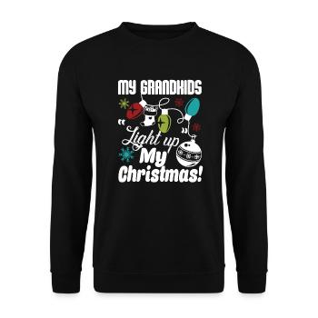 Grandkid My Grandkids Light Up My Christmas - Unisex Sweatshirt - black - Front - Alina (178cm) & Michal (187cm)