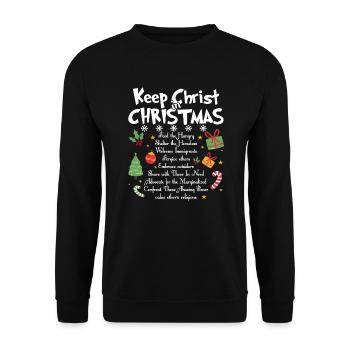 Christmas Keep Christ In Christmas - Unisex Sweatshirt - black - Front - Alina (178cm) & Michal (187cm)