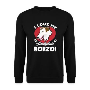 Borzoi I Love My Borzoi - Unisex Sweatshirt - black - Front - Alina (178cm) & Michal (187cm)