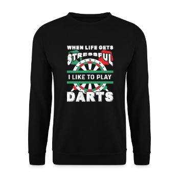 Dart I Like To Play Darts - Unisex Sweatshirt - black - Front - Alina (178cm) & Michal (187cm)