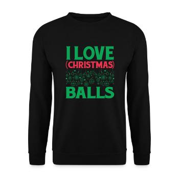 I Love Christmas Balls - Unisex Sweatshirt - black - Front - Alina (178cm) & Michal (187cm)