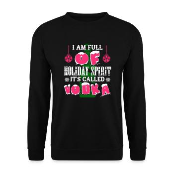 Christmas Holiday Spirit It's Called Vodka - Unisex Sweatshirt - black - Front - Alina (178cm) & Michal (187cm)