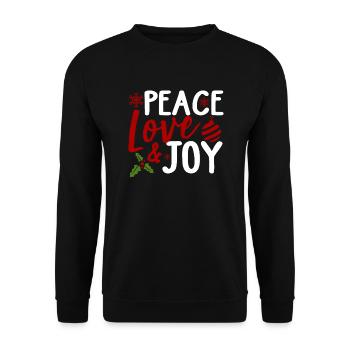 Christmas Peace Love Joy - Unisex Sweatshirt - black - Front - Alina (178cm) & Michal (187cm)