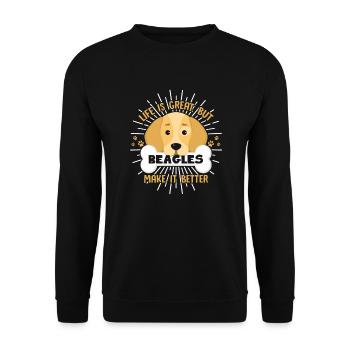 Beagle Beagles Make Life Better - Unisex Sweatshirt - black - Front - Alina (178cm) & Michal (187cm)