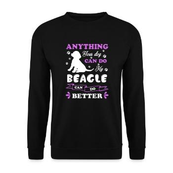 Beagle My Beagle Can Do Better - Unisex Sweatshirt - black - Front - Alina (178cm) & Michal (187cm)