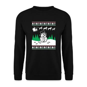 Funny Snowman Great Dane Christmas - Unisex Sweatshirt - black - Front - Alina (178cm) & Michal (187cm)