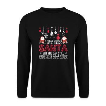 Christmas I'm Not Santa But You Can Sit On My Lap - Unisex Sweatshirt - black - Front - Alina (178cm) & Michal (187cm)