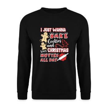 Christmas Bake Cookies And Watch Christmas - Unisex Sweatshirt - black - Front - Alina (178cm) & Michal (187cm)