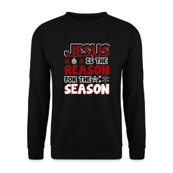 Christmas Jesus Is The Reason For The Season - Unisex Sweatshirt - black - Front - Alina (178cm) & Michal (187cm)