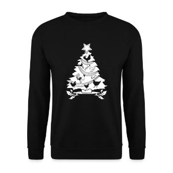 Funny Christmas Chickens Gifts - Unisex Sweatshirt - black - Front - Alina (178cm) & Michal (187cm)