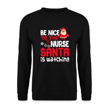 Be Nice To Nurse Christmas - Unisex Sweatshirt - black - Front - Alina (178cm) & Michal (187cm)