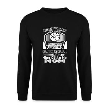 Favorite Basketball Player Calls Me Mom - Unisex Sweatshirt - black - Front - Alina (178cm) & Michal (187cm)