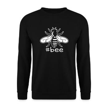 Funny Bee Hashtag - Unisex Sweatshirt - black - Front - Alina (178cm) & Michal (187cm)