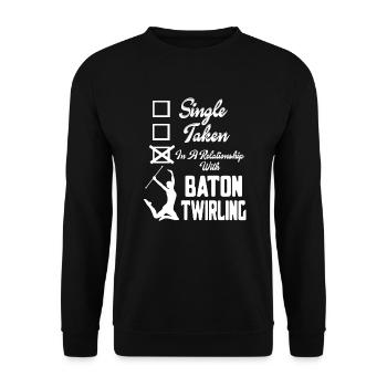 In A Relationship With Baton Twirling - Unisex Sweatshirt - black - Front - Alina (178cm) & Michal (187cm)