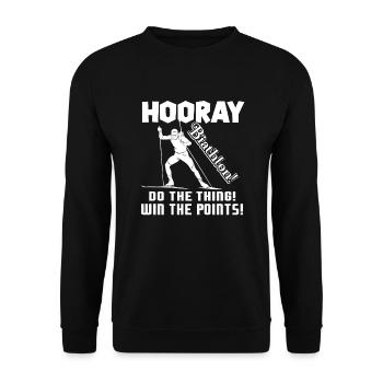 Biathlon Do The Thing Win The Points - Unisex Sweatshirt - black - Front - Alina (178cm) & Michal (187cm)