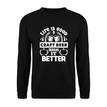 Beer Brewing Craft Beer Makes Life Better - Unisex Sweatshirt - black - Front - Alina (178cm) & Michal (187cm)