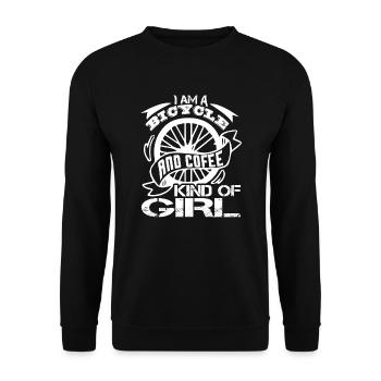 Bicycle And Coffee Kind Of Girl - Unisex Sweatshirt - black - Front - Alina (178cm) & Michal (187cm)