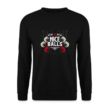 Christmas Nice Balls - Unisex Sweatshirt - black - Front - Alina (178cm) & Michal (187cm)
