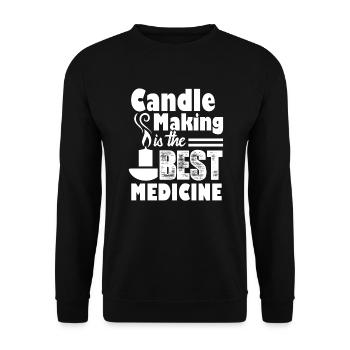 Candle Making Is The Best Medicine - Unisex Sweatshirt - black - Front - Alina (178cm) & Michal (187cm)