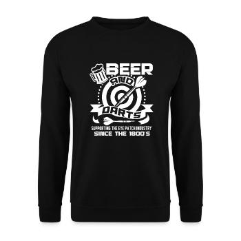 Darts Love Beer And Darts - Unisex Sweatshirt - black - Front - Alina (178cm) & Michal (187cm)