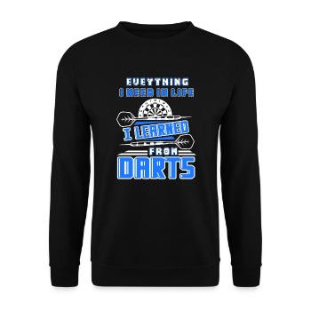 Darts I Learned From Darts - Unisex Sweatshirt - black - Front - Alina (178cm) & Michal (187cm)