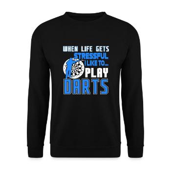 Darts I Like To Play Darts - Unisex Sweatshirt - black - Front - Alina (178cm) & Michal (187cm)
