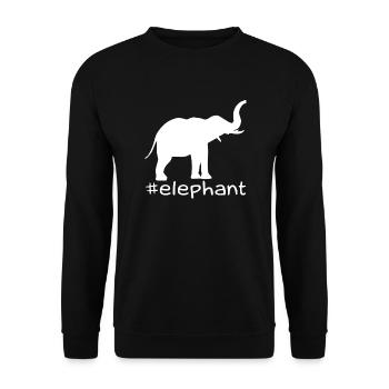 Funny Elephant Hashtag - Unisex Sweatshirt - black - Front - Alina (178cm) & Michal (187cm)