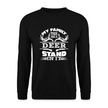 Deer Hunting My Family Tree Has A Deer Stand In It - Unisex Sweatshirt - black - Front - Alina (178cm) & Michal (187cm)