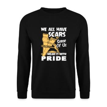 Carpenter We All Have Scars - Unisex Sweatshirt - black - Front - Alina (178cm) & Michal (187cm)