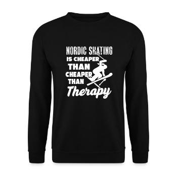 Nordic Skating Cheaper Than Therapy - Unisex Sweatshirt - black - Front - Alina (178cm) & Michal (187cm)