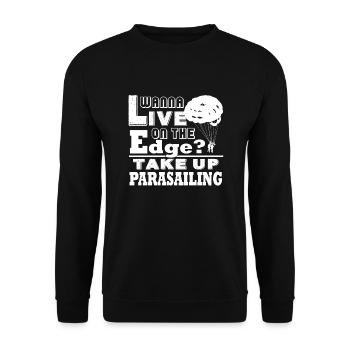 Wanna Live On The Edge Take Up Parasailing - Unisex Sweatshirt - black - Front - Alina (178cm) & Michal (187cm)