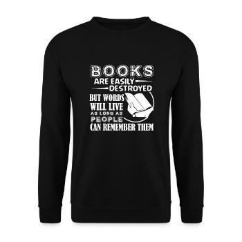 Reading Love Reading Book - Unisex Sweatshirt - black - Front - Alina (178cm) & Michal (187cm)