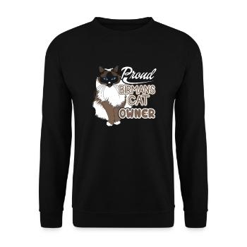 Proud Birman Cat Owner - Unisex Sweatshirt - black - Front - Alina (178cm) & Michal (187cm)