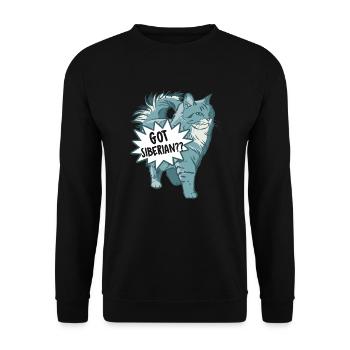 Got Siberian Cat - Unisex Sweatshirt - black - Front - Alina (178cm) & Michal (187cm)