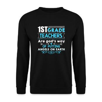 Proud To Be 1st Grade Teacher - Unisex Sweatshirt - black - Front - Alina (178cm) & Michal (187cm)