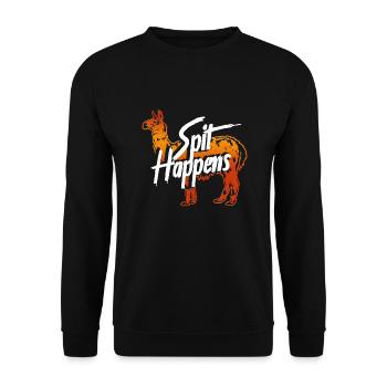Llama Spit Happens - Unisex Sweatshirt - black - Front - Alina (178cm) & Michal (187cm)