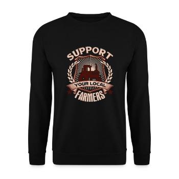 Farmer Support Your Local Farmers - Unisex Sweatshirt - black - Front - Alina (178cm) & Michal (187cm)