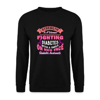 Fighting Diabetes With A Smile - Unisex Sweatshirt - black - Front - Alina (178cm) & Michal (187cm)
