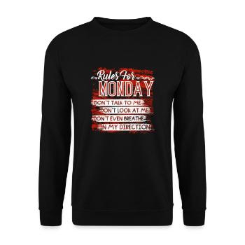 Rules For Monday - Unisex Sweatshirt - black - Front - Alina (178cm) & Michal (187cm)
