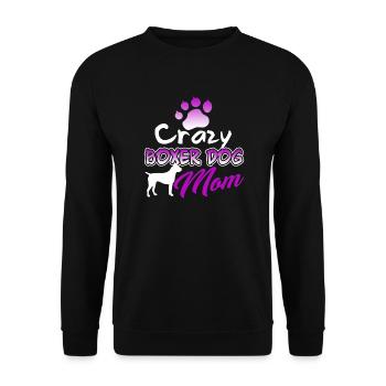Crazy Boxer Dog Mom - Unisex Sweatshirt - black - Front - Alina (178cm) & Michal (187cm)