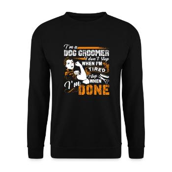 Dog Groomer I am A Dog Groomer - Unisex Sweatshirt - black - Front - Alina (178cm) & Michal (187cm)