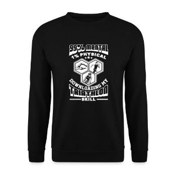 Downloading My Triathlon Skill - Unisex Sweatshirt - black - Front - Alina (178cm) & Michal (187cm)