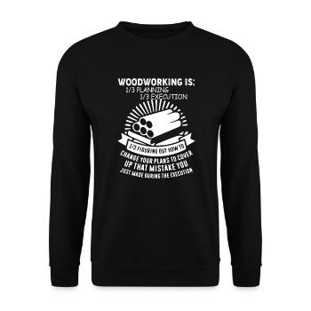 Woodworking Definition - Unisex Sweatshirt - black - Front - Alina (178cm) & Michal (187cm)