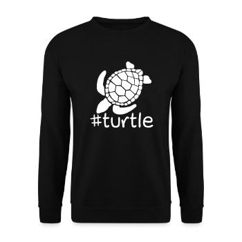 Funny Turtle Hashtag - Unisex Sweatshirt - black - Front - Alina (178cm) & Michal (187cm)