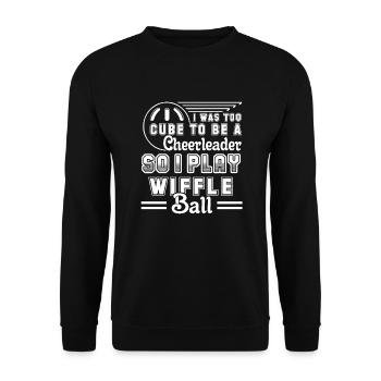 Wiffle Ball I Play Wiffle Ball - Unisex Sweatshirt - black - Front - Alina (178cm) & Michal (187cm)